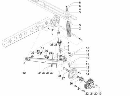 Rear wheel axle bearing Ape50