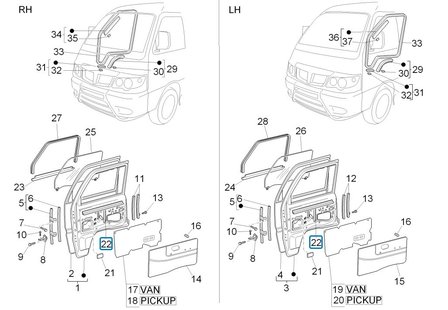 Inner window gasket Daihatsu / Porter + Quargo