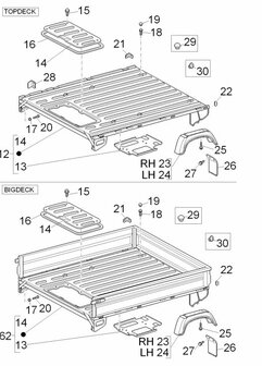 Spatbord achterzijde Porter Pick-up - Rechts