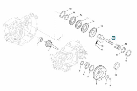 Out going axle gearbox Ape50