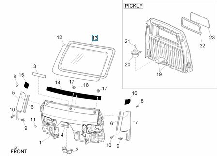 Raamrubber voorruit Daihatsu / Porter