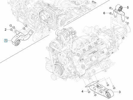 Motorsteun Porter NP6 1.5 - Rechts