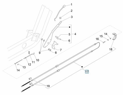 Hand brake cable Ape50 EU4