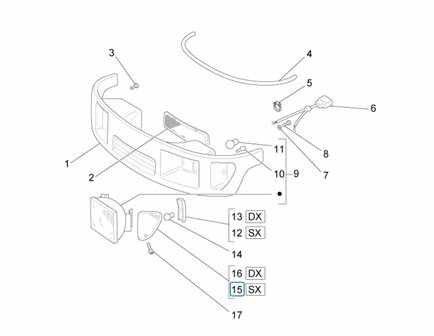 Turn indicator glass Ape50 - Left