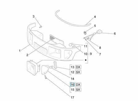 Turn indicator glass Ape50 - Right