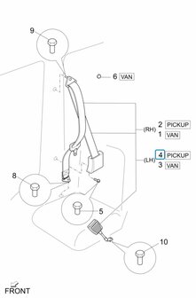 Veiligheidsgordel Daihatsu / Porter Pick-up - Links