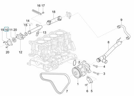 Thermostaat deksel / pijp Porter Multitech 1.3 E5