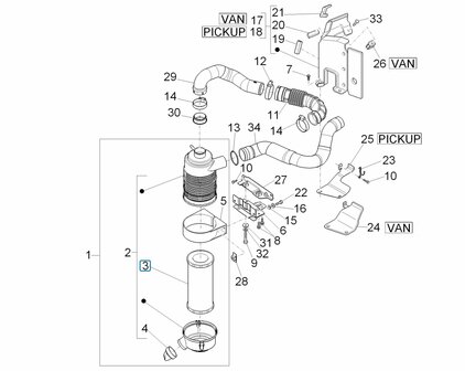 Luchtfilter element Porter Multitech 1.3 E5 + E6