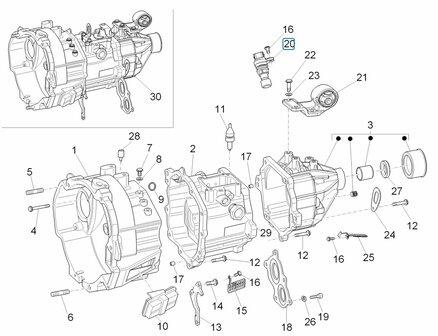 Snelheids sensor op versnellingsbak Porter Multitech 1.3 E5 + E6 + D120 1.2