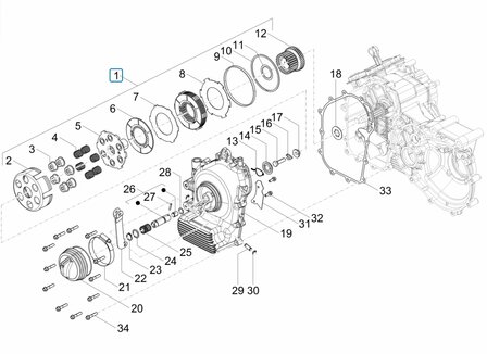 Koppeling compleet Calessino 200 EU2 - AKTIE