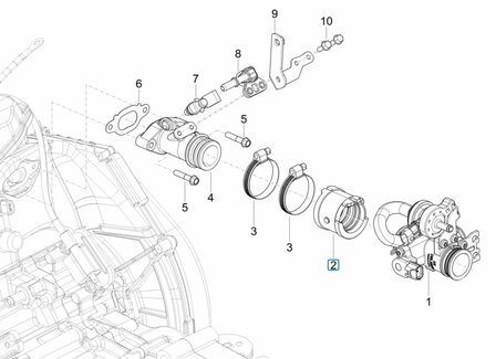 Verbindingsstuk - inlaatbuis - gasklephuis Calessino 200 EU4 +2019