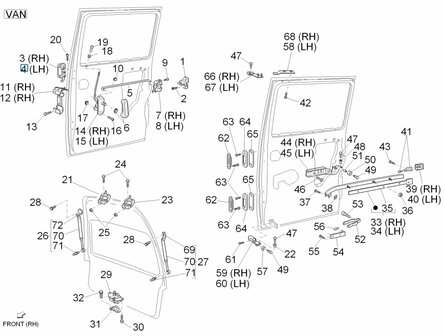 Deurgreep schuifdeur buitenzijde Daihatsu / Porter VAN - Links - AKTIE