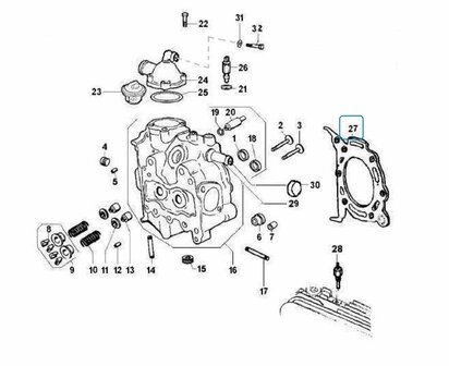 Cylinder head gasket 2 - holes 1.65mm. Ape Classic + Calessino + ApeTM Diesel - SALE