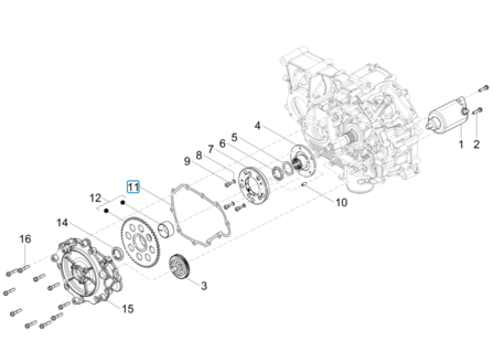 Pakking starterkrans deksel Calessino 200 E2