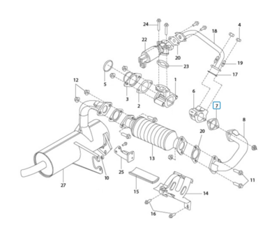 Exhaust gasket on exhaust bend - flange Ape Classic 400 E4 Diesel