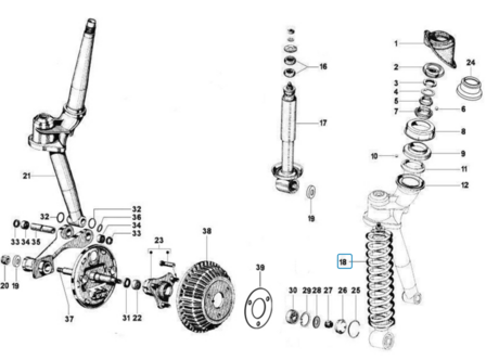 Coil spring - shock absorber front wheel Calessino Diesel