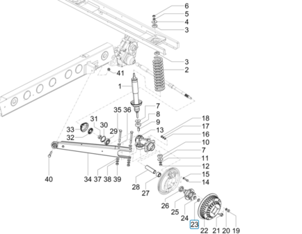 Ring under rear axle nut Ape50