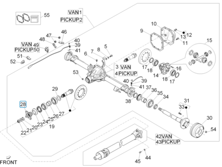 Mounting flange pignon axle Daihatsu / Porter Petrol and Diesel