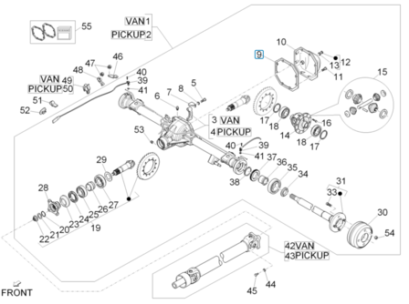 Gasket differential housing Porter Petrol and Diesel