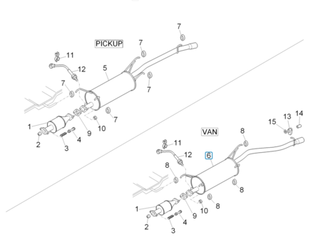 Uitlaat achterdemper Multitech 1.3 E5 + E6 - VAN - AKTIE