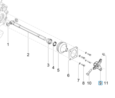 Steekasflens wielzijde Calessino + Ape Classic + ApeTM + Vespacar P2