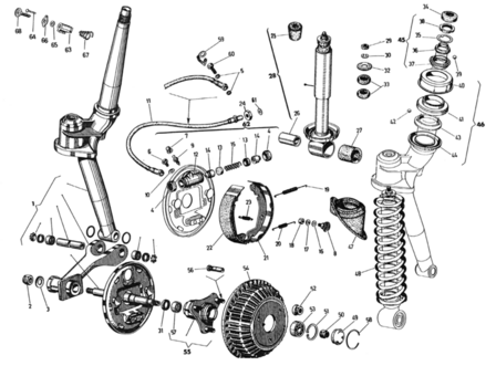 Front wheel suspension Apecar P501-P601