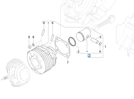 Piston kit complete Ape50 EU4 +2018