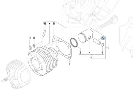 Piston pin Ape50 12mm.