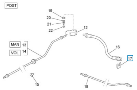 Beugel voor remslang Calessino + Ape Classic + ApeTM + Apecar P501-P601 + Vespacar P2