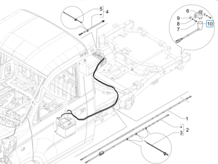 Aansluitkabel hydrauliekpomp kiepbak Porter NP6 1.5 - Min kabel - Enkellucht