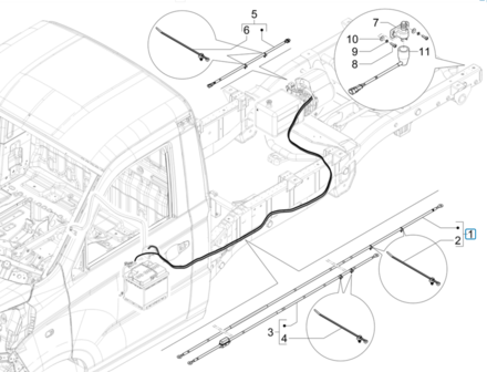 Aansluitkabel hydrauliekpomp kiepbak Porter NP6 1.5 - Min kabel - Dubbellucht