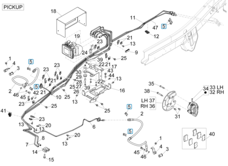 Clip bevestiging remslang achterzijde Ape50 EU4 + Porter Multitech 1.3 Pick-up  E5 + E6