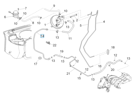 Vacuum line - brake booster Daihatsu / Porter Petrol and Diesel