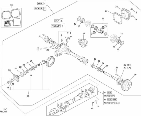 Keerring steekas Daihatsu / Porter - wielzijde