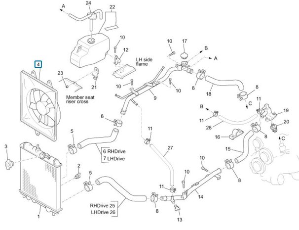 Thermostaathuis Daihatsu / Porter 1.0 + 1.3i