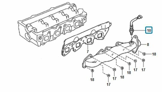 Lambda sonde in uitlaatspruitstuk Daihatsu / Porter 1.0 + 1.3