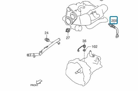 Lambda sonde in uitlaatspruitstuk Daihatsu / Porter 1.0 + 1.3