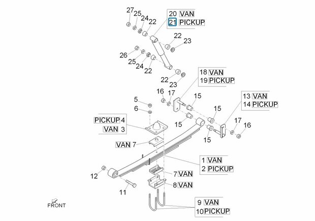 Schokdemper Daihatsu / Porter Achter - Pick-up