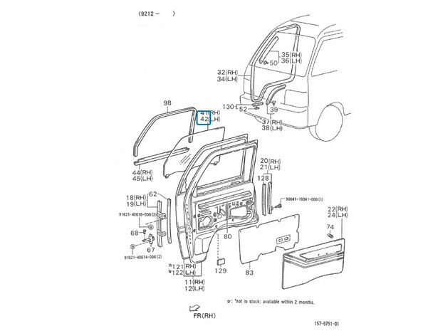 Zijruit Portier Daihatsu / Porter - Links