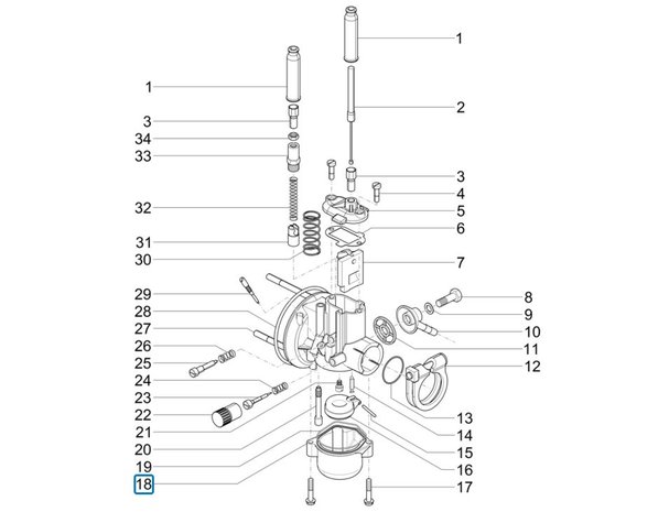 Vlotterbak carburateur Ape50