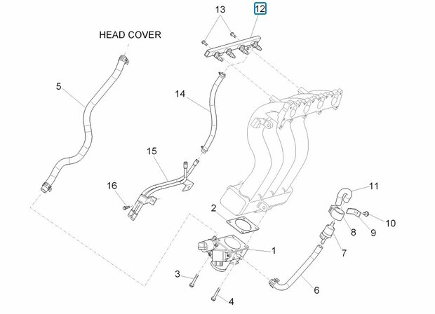 Brandstof injector rail Porter Multitech 1.3 E5 - imitatie