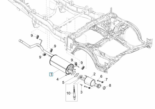 Uitlaat achterdemper Multitech 1.3 E5 + E6  - VAN