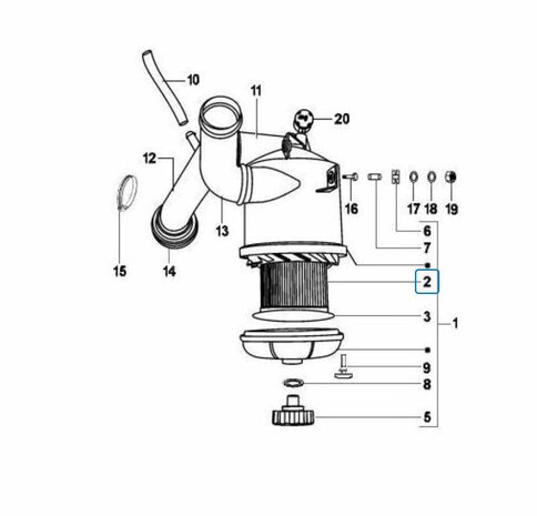 Luchtfilter element Ape Classic + Calessino + ApeTM + Quargo Diesel - imitatie