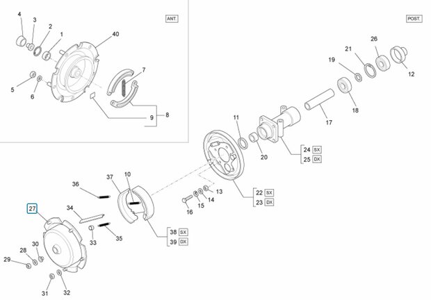 Rear brake drum Ape50