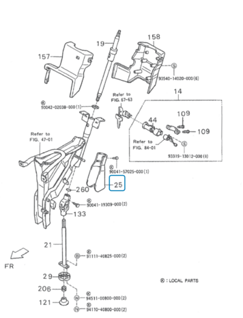 Steering column cover Daihatsu / Porter