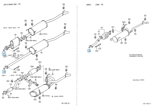 Pakking - ring tussen uitlaatspruitsuk en katalysator / voordemper Daihatsu Porter 1.0 + 1.3