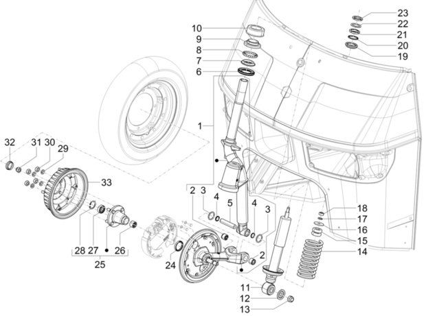 Wheel nut Ape50 EU4 + Calessino 200 EU2 + EU4