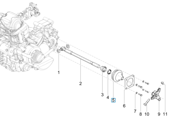 Driveshaft protection cover  ApeTM + Vespacar P2 + Calessino 200 + Ape Classic 400 + Apecar P501-P601 