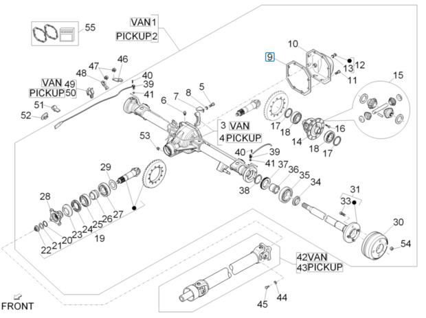 Gasket differential housing Porter Petrol and Diesel