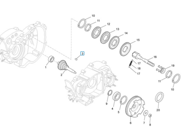 Cranckshaft key - clutch side Ape50 - imitation